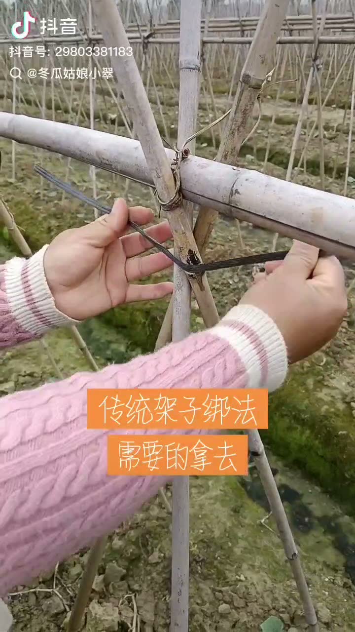 Agricultural frame tying